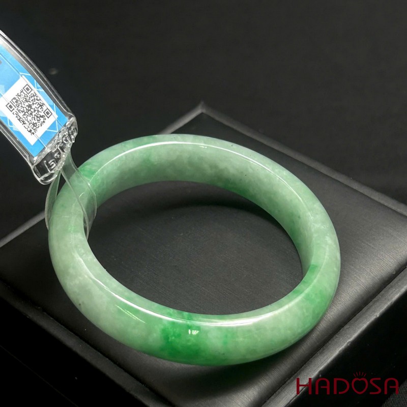 Vòng Kiềng Ngọc Cẩm Thạch Bản Hẹ Xanh Đậu Ni 52 - HADOSA