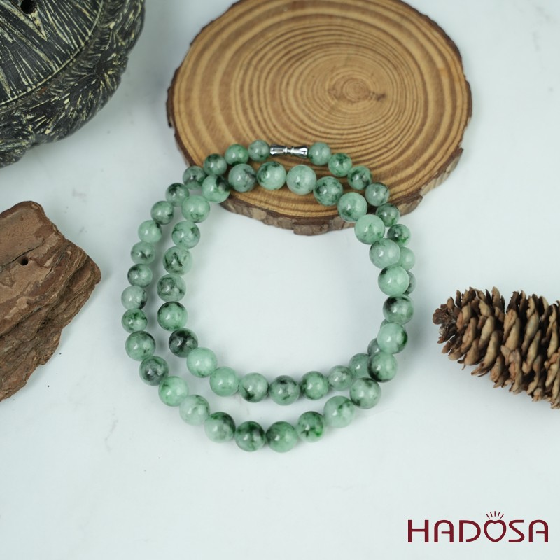 Vòng chuỗi cổ Cẩm thạch vân lí 52cm