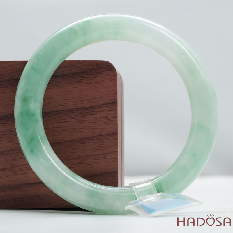 Vòng Ngọc Cẩm Thạch Type A Điểm Lý Chủng Đậu Bản Tròn Ni 55