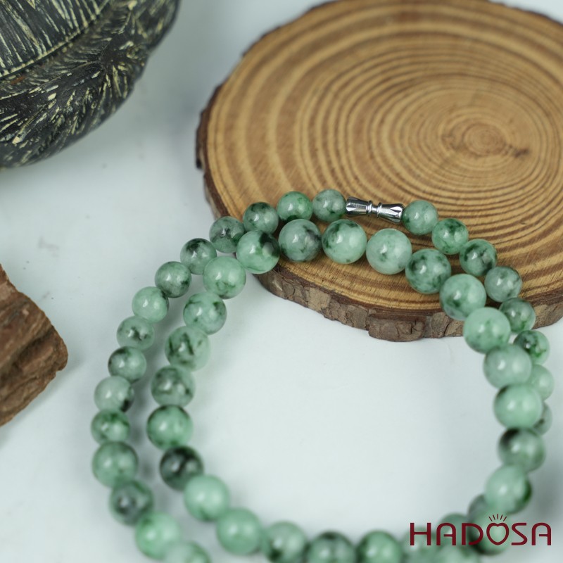 Vòng chuỗi cổ Cẩm thạch vân lí 52cm