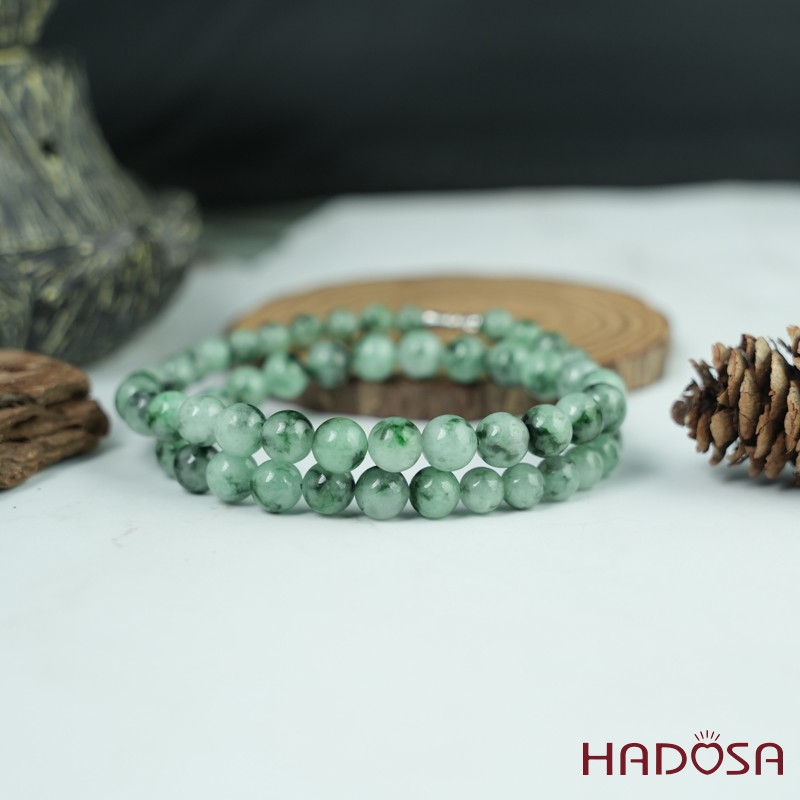 Vòng chuỗi cổ Cẩm thạch vân lí 52cm