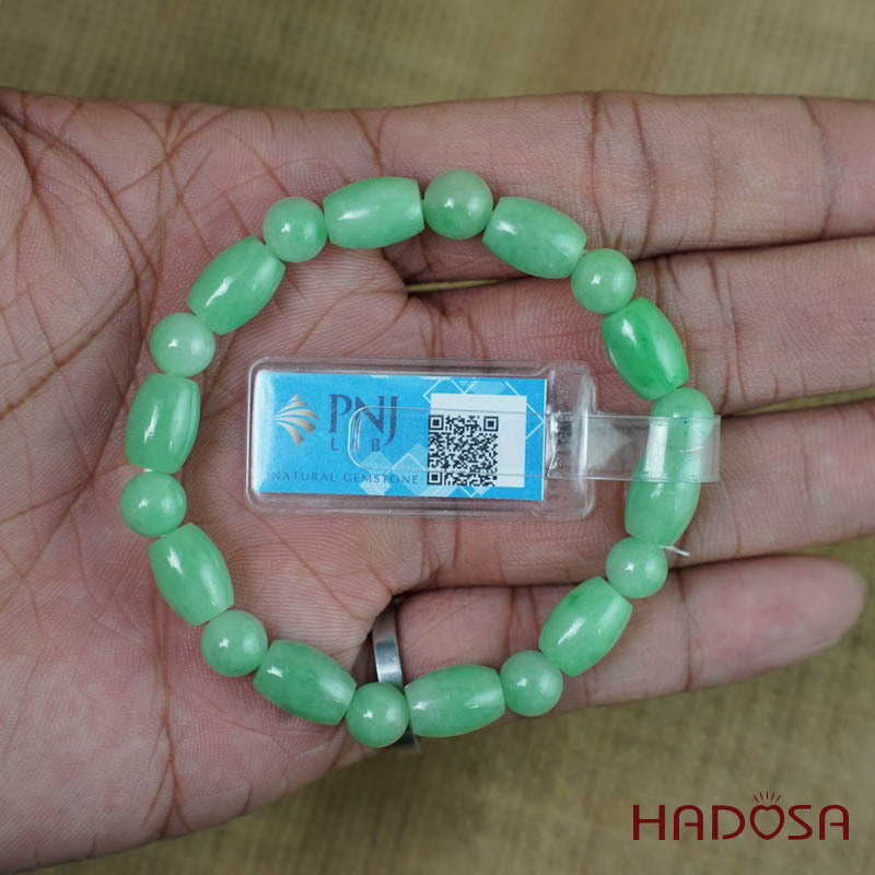 Vòng chuỗi Ngọc Cẩm Thạch trắng vân lý lu thống