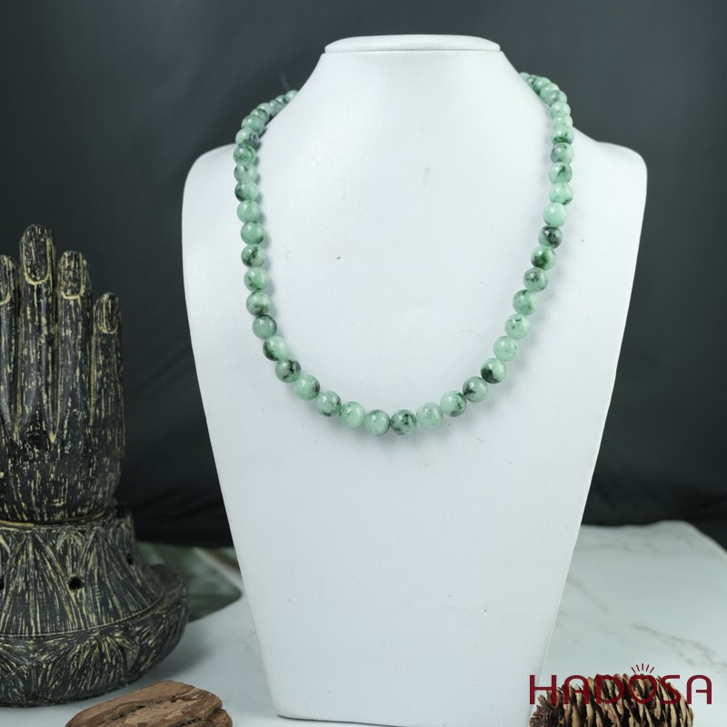 Vòng chuỗi cổ Cẩm thạch vân lí 52cm