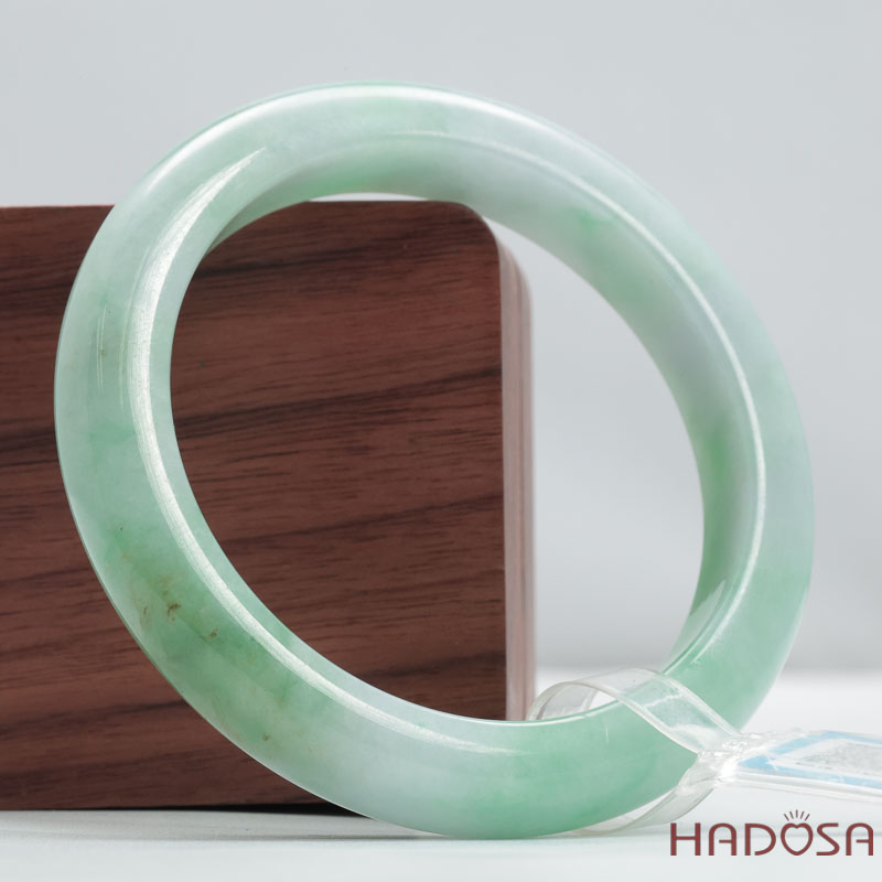 Vòng Ngọc Cẩm Thạch Type A Xanh Lý Bản Lá Hẹ Ni 54