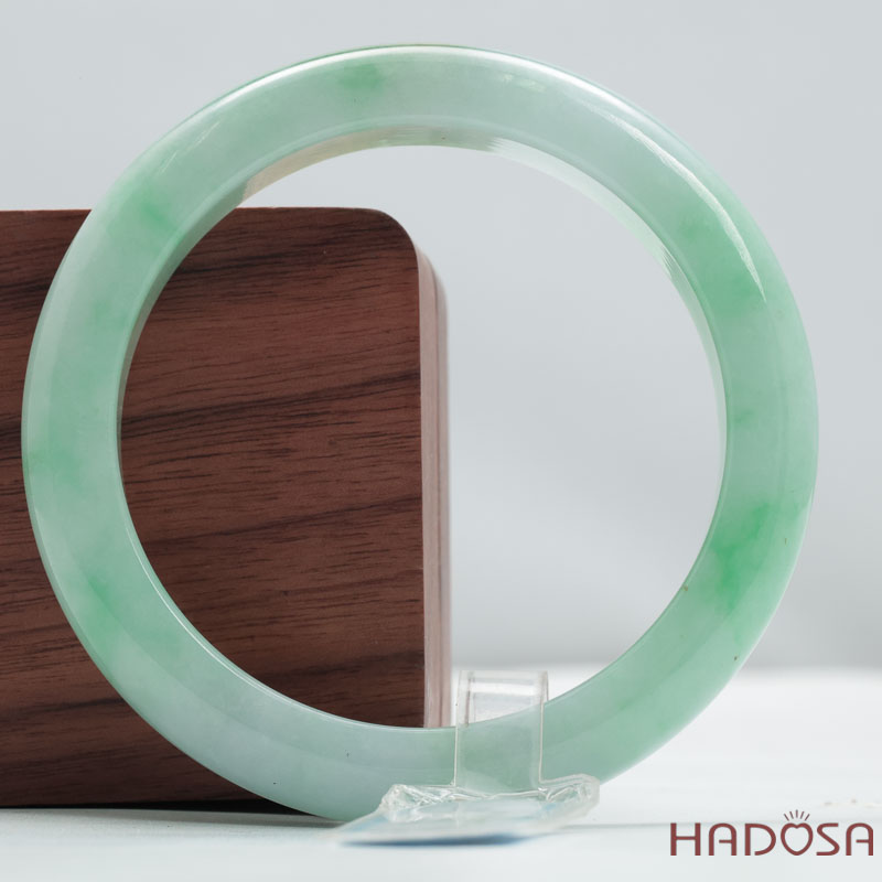 Vòng Ngọc Cẩm Thạch Type A Xanh Lý Bản Lá Hẹ Ni 54