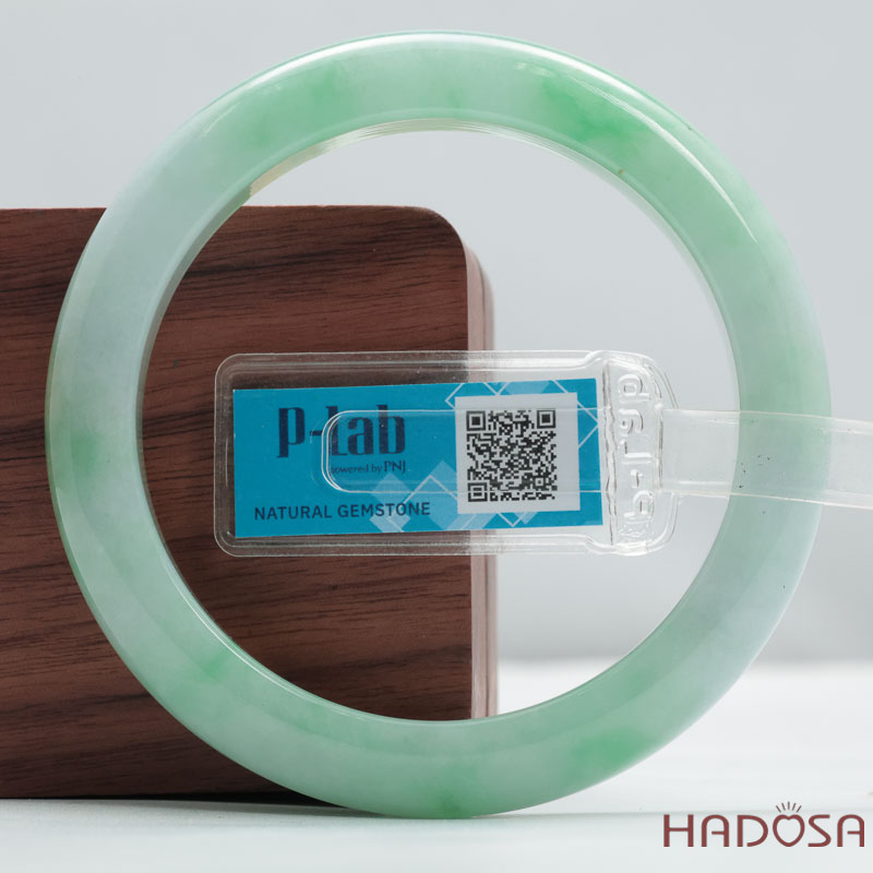 Vòng Ngọc Cẩm Thạch Type A Xanh Lý Bản Lá Hẹ Ni 54