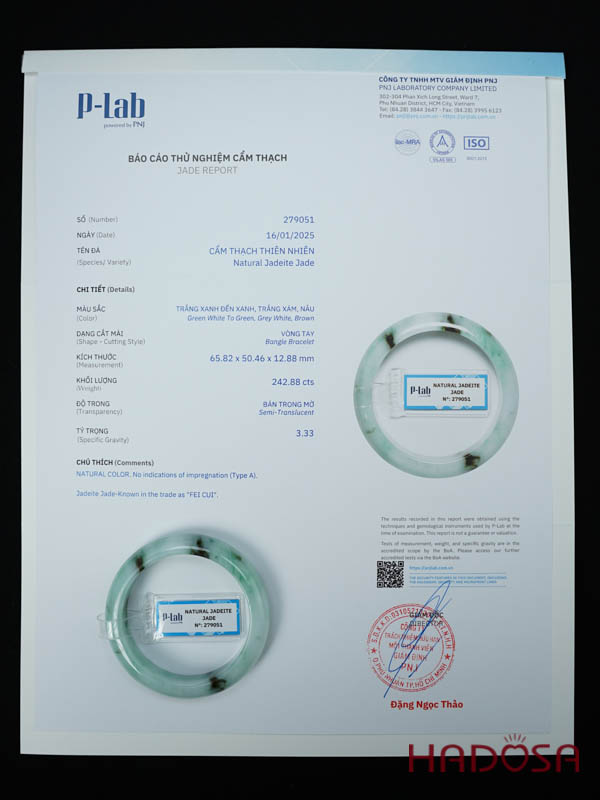 Vòng Ngọc Cẩm Thạch A lá hẹ nếp lý ni 50