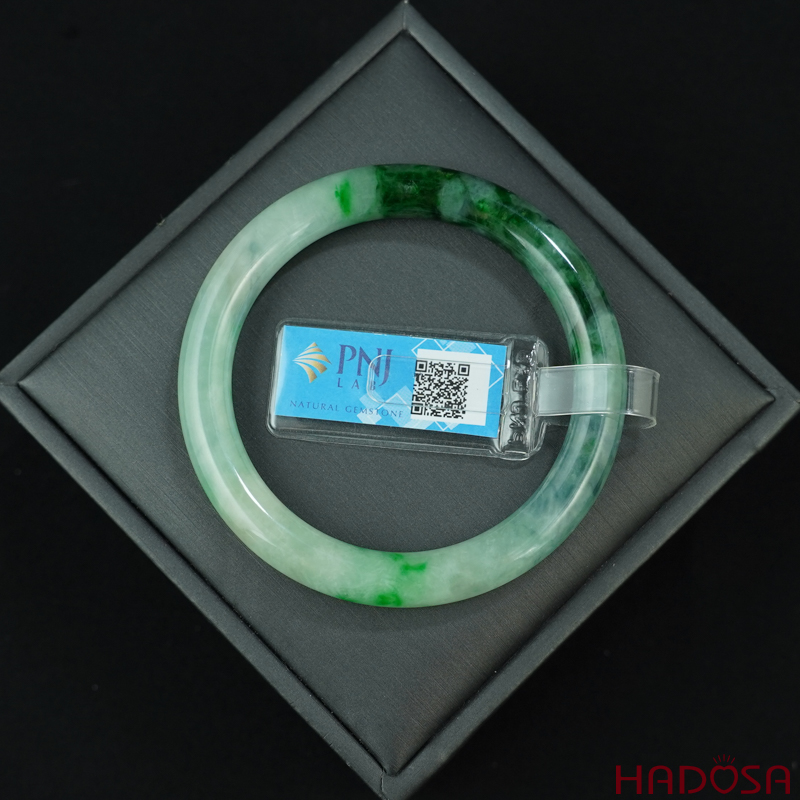 Vòng Ngọc Cẩm Thạch bản tròn xanh vân đậm ni 51