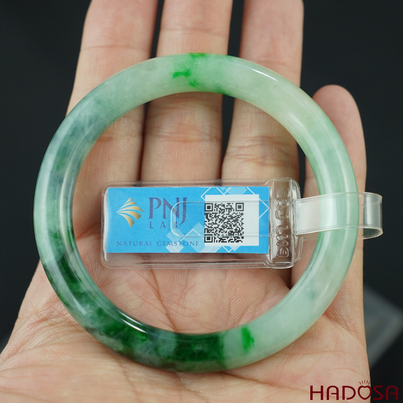 Vòng Ngọc Cẩm Thạch bản tròn xanh vân đậm ni 51