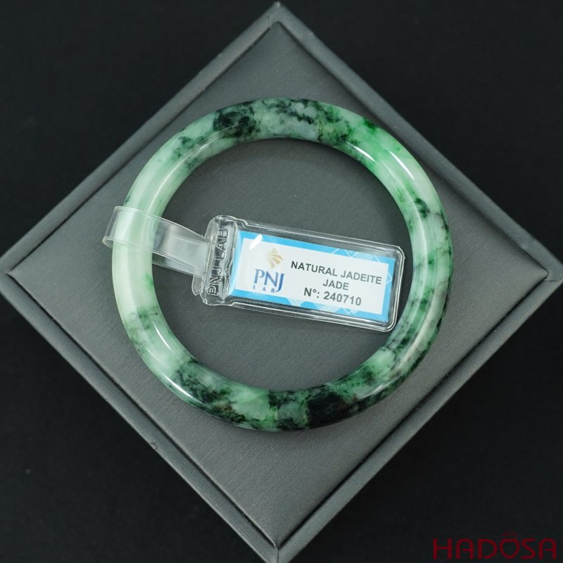 Vòng Ngọc Cẩm Thạch bản tròn xanh vân đậm ni 54