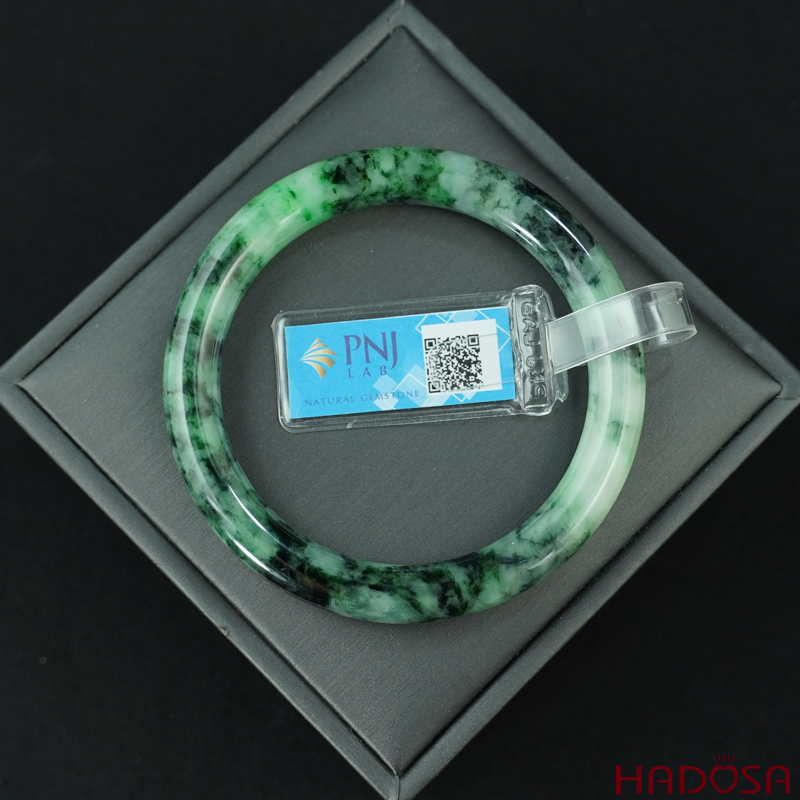 Vòng Ngọc Cẩm Thạch bản tròn xanh vân đậm ni 54