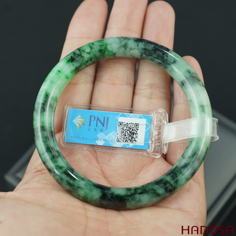 Vòng Ngọc Cẩm Thạch bản tròn xanh vân đậm ni 54