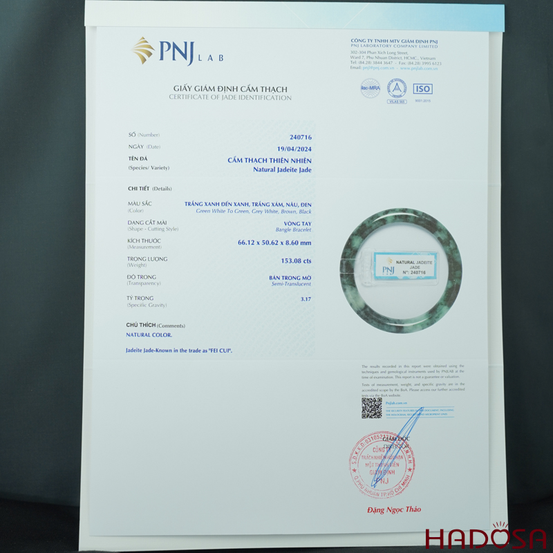 Vòng Ngọc Cẩm Thạch bản tròn xanh vân đậm ni 50