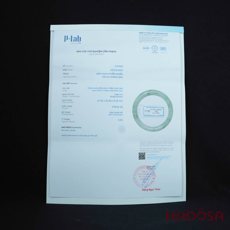 Vòng Ngọc Cẩm Thạch bản tròn xanh đậu ni 51