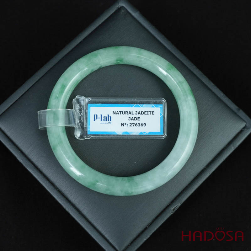 Vòng Ngọc Cẩm Thạch bản tròn xanh đậu ni 51