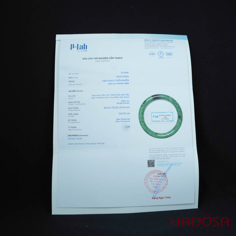 Vòng Ngọc Cẩm Thạch bản tròn xanh lục ni 51