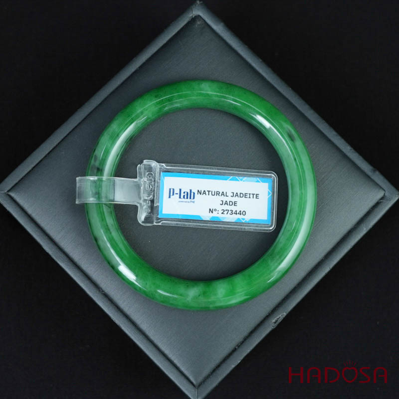 Vòng Ngọc Cẩm Thạch bản tròn xanh lục ni 52