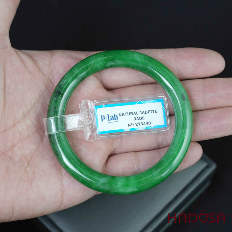 Vòng Ngọc Cẩm Thạch bản tròn xanh lục ni 52