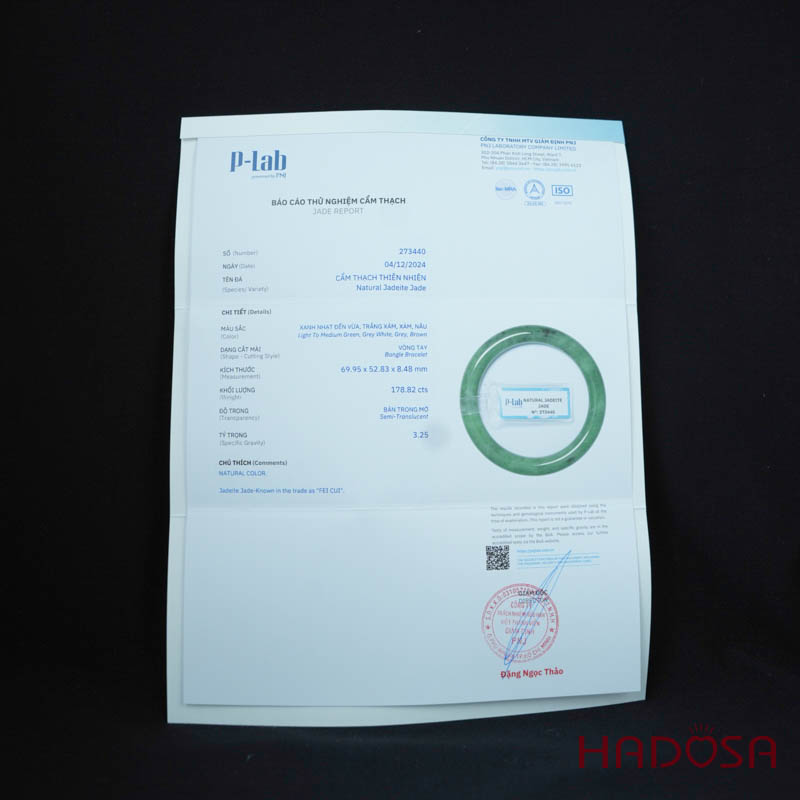 Vòng Ngọc Cẩm Thạch bản tròn xanh lục ni 52