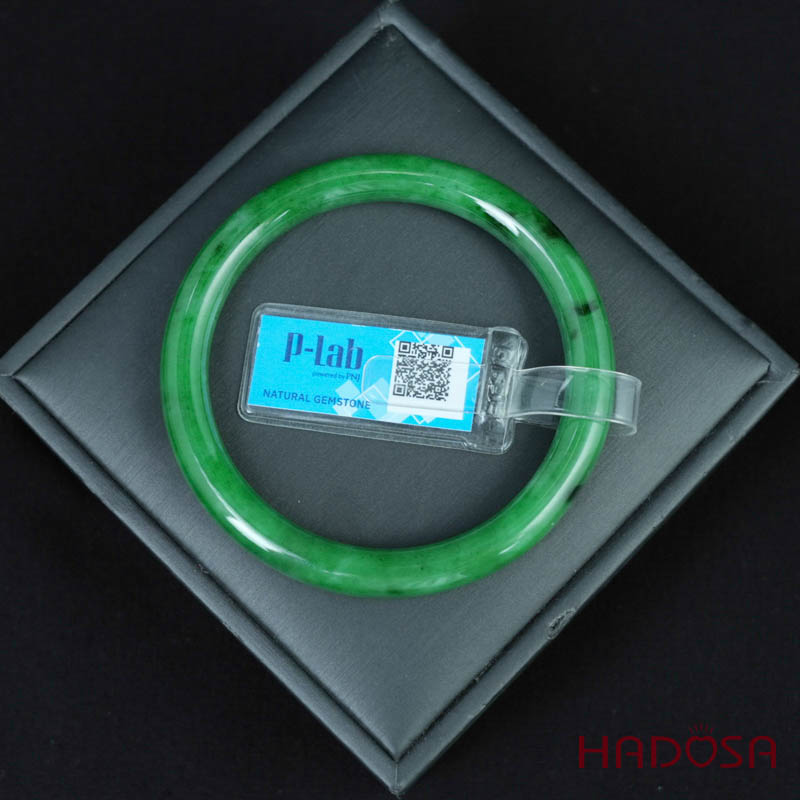 Vòng Ngọc Cẩm Thạch bản tròn xanh lục ni 53