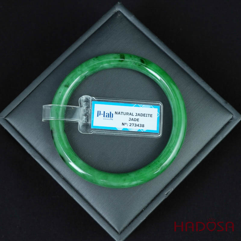 Vòng Ngọc Cẩm Thạch bản tròn xanh lục ni 53