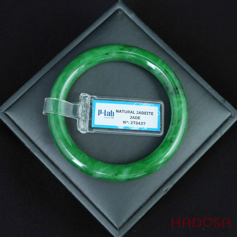Vòng Ngọc Cẩm Thạch bản tròn xanh lục ni 53