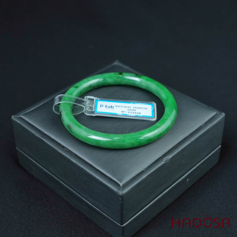 Vòng Ngọc Cẩm Thạch bản tròn xanh lục ni 53