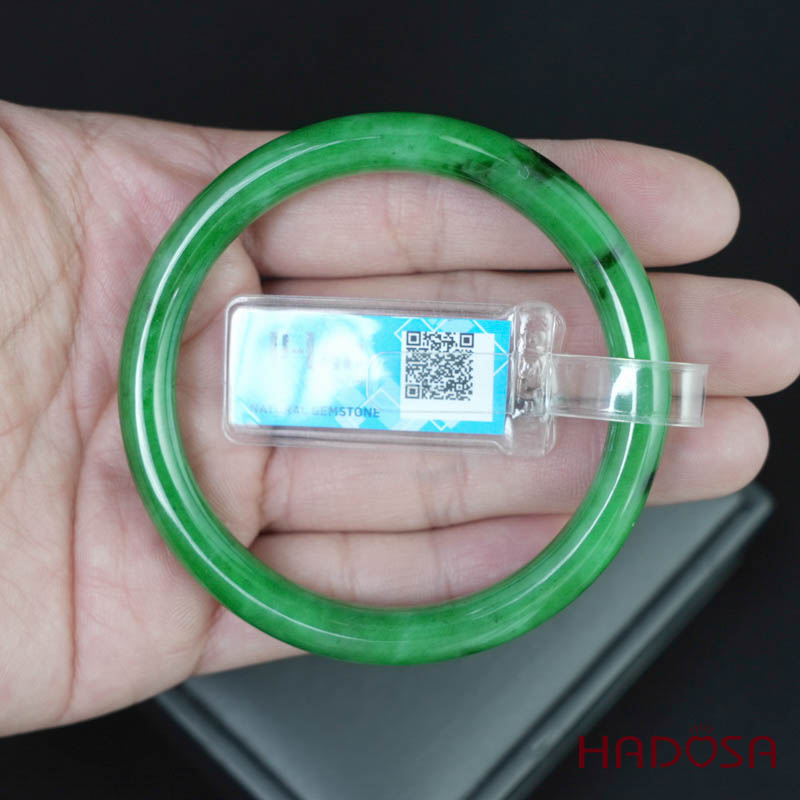 Vòng Ngọc Cẩm Thạch bản tròn xanh lục ni 53