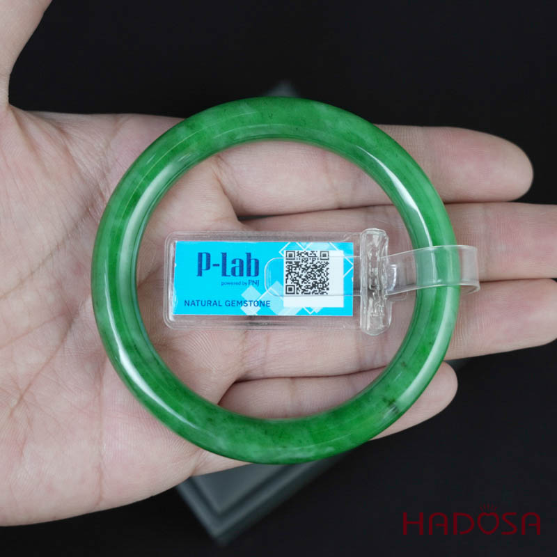 Vòng Ngọc Cẩm Thạch bản tròn xanh lục ni 53