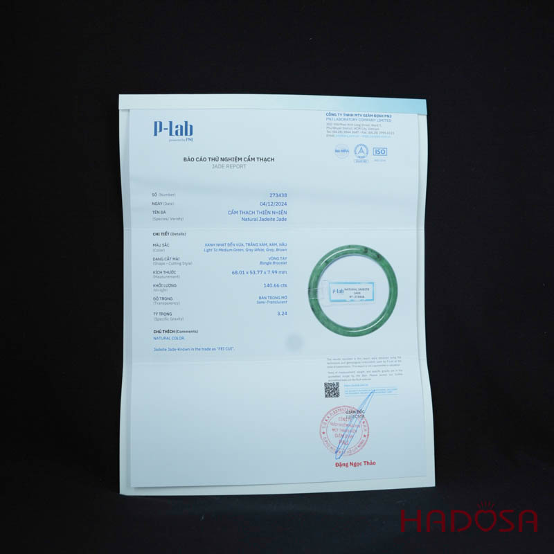 Vòng Ngọc Cẩm Thạch bản tròn xanh lục ni 53
