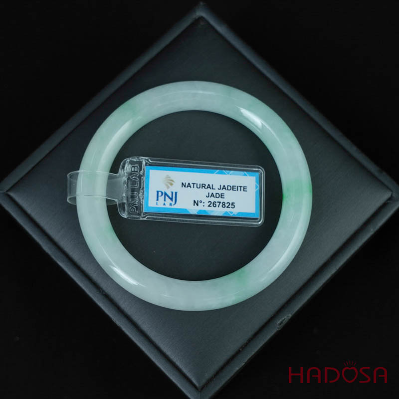 Vòng Ngọc Cẩm Thạch bản tròn xanh trong vân lý ni 51