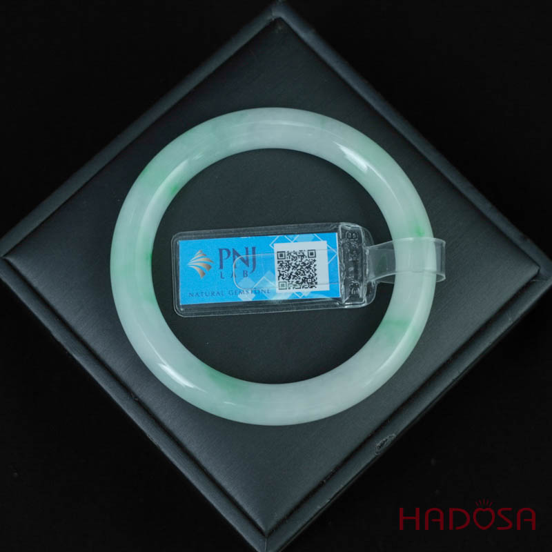 Vòng Ngọc Cẩm Thạch bản tròn xanh trong vân lý ni 51