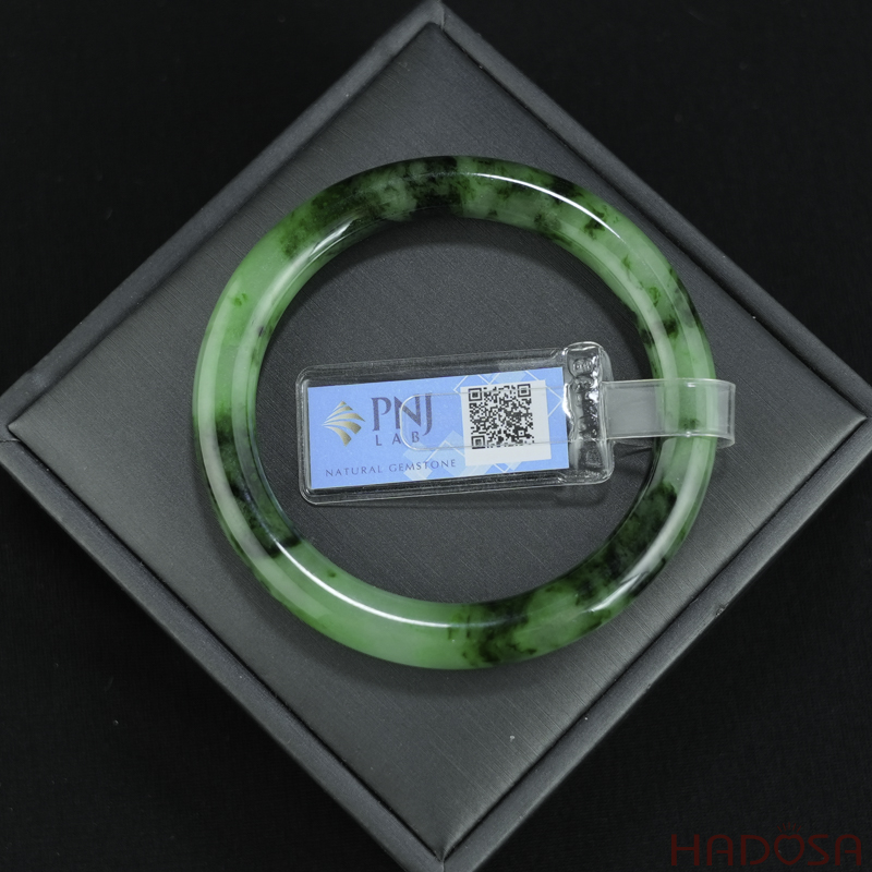 Vòng Cẩm Thạch bản tròn xanh tươi ni 53