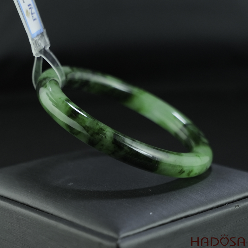 Vòng Cẩm Thạch bản tròn xanh tươi ni 53