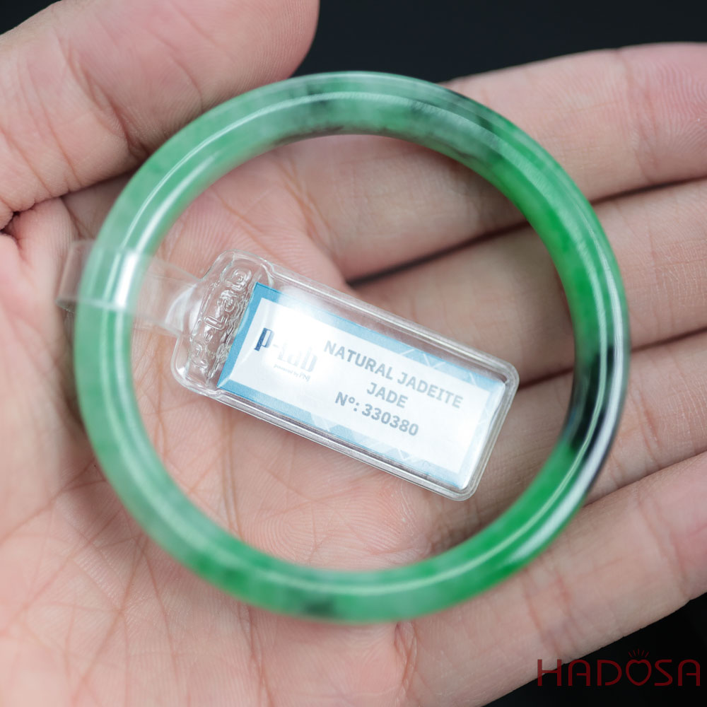 Vòng Ngọc Cẩm Thạch bản vuông xanh tươi ni 55