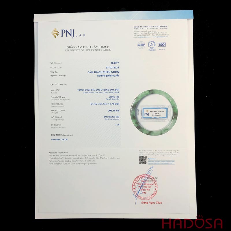 Vòng Ngọc Cẩm Thạch bản vuông tuyết lý ni 50