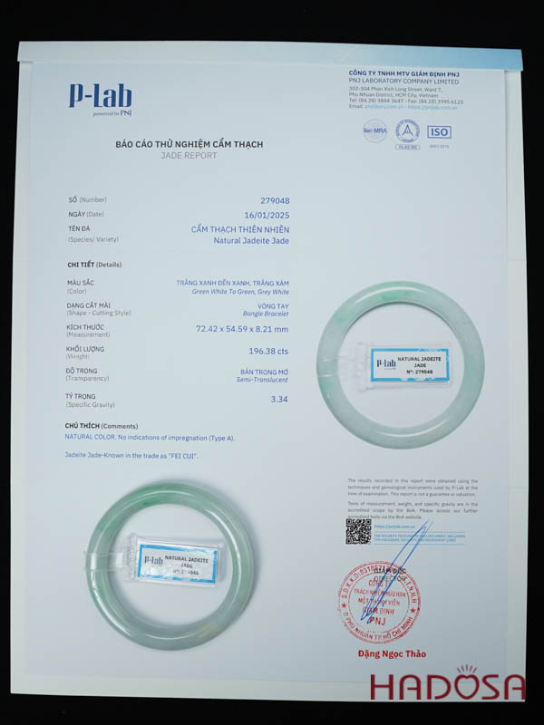 Vòng Ngọc Cẩm Thạch Jade A đậu lý ni 54