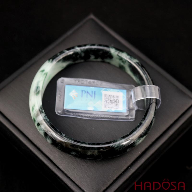 Vòng Ngọc Cẩm Thạch lá hẹ lí vân đậm ni 56