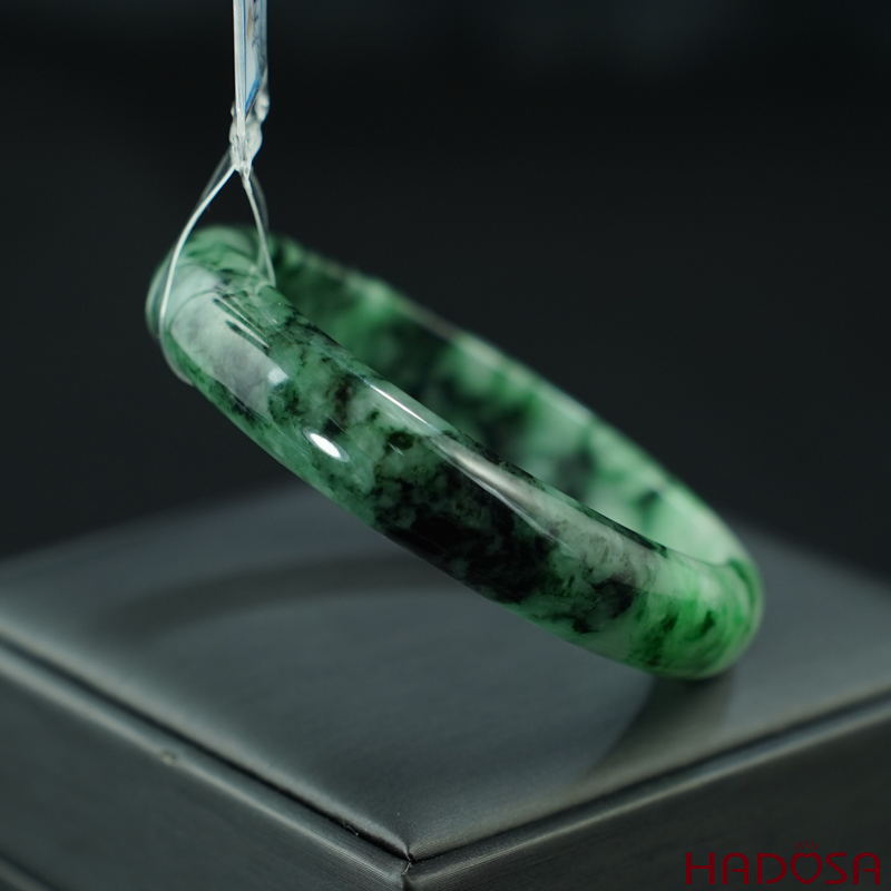 Vòng Ngọc Cẩm Thạch lá hẹ xanh vân đậm ni 56