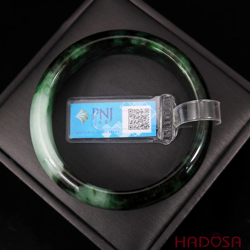 Vòng Ngọc Cẩm Thạch lá xanh đậm ni 55