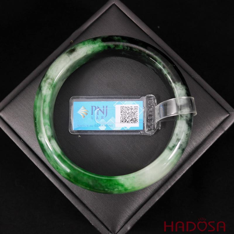 Vòng Ngọc Cẩm Thạch lá hẹ xanh đậm ni 58
