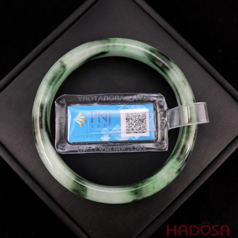 Vòng Ngọc Cẩm Thạch trắng vân xanh lý ni 52