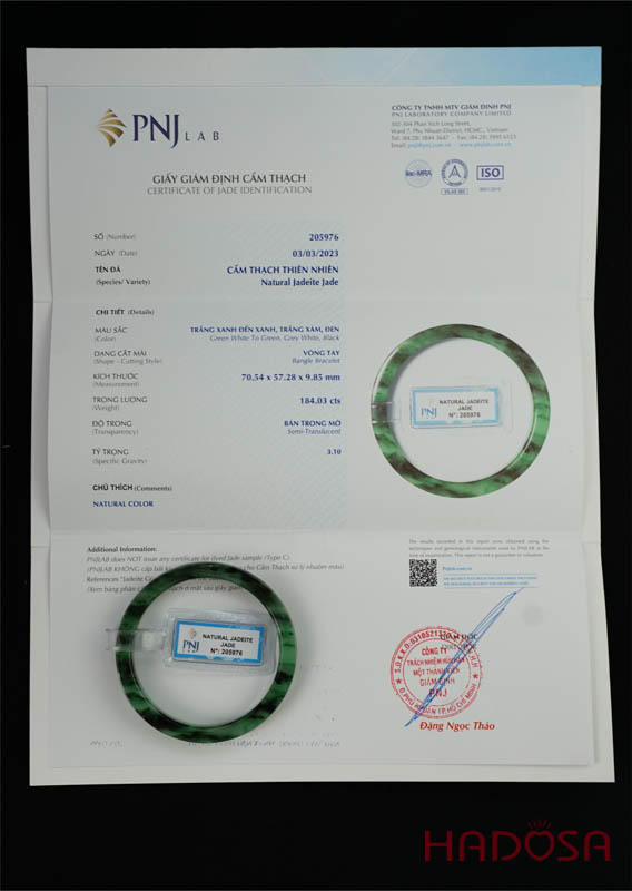 Vòng Ngọc Cẩm Thạch sơn thủy bản vuông ni 57