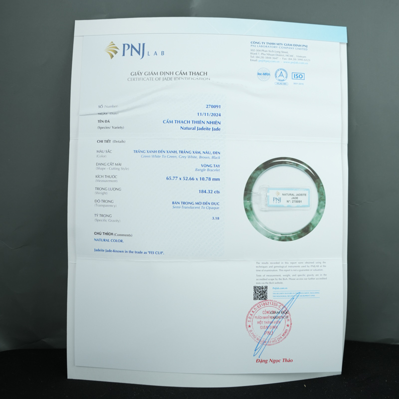 Vòng Ngọc Cẩm Thạch sơn thủy bản vuông ni 52