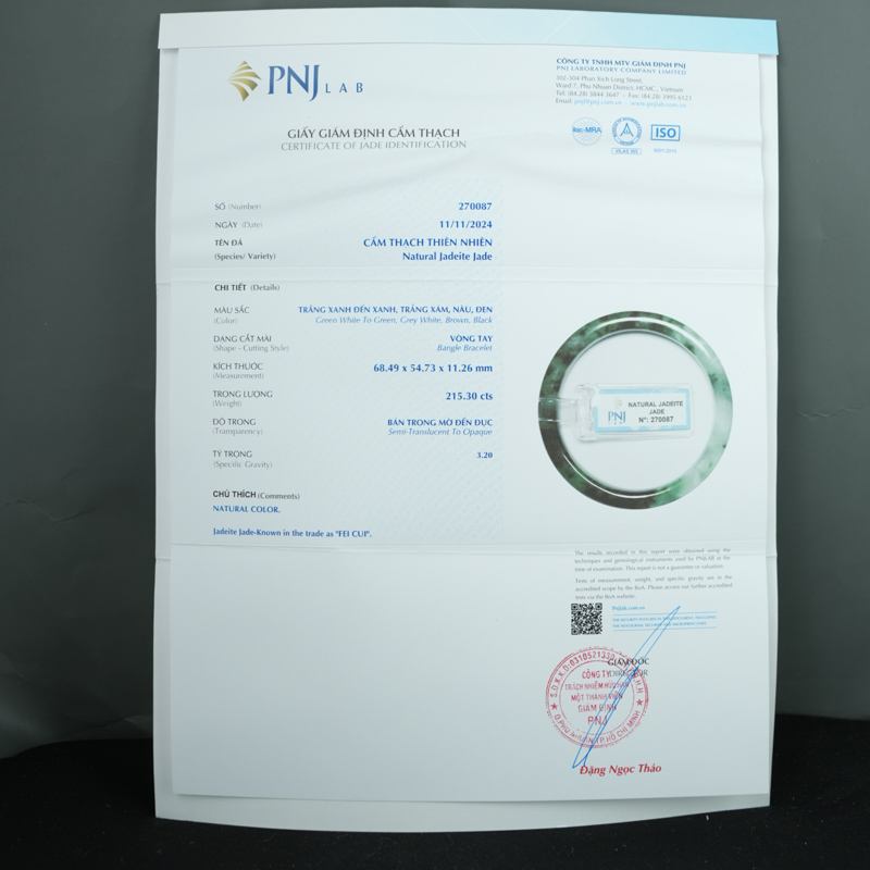 Vòng Ngọc Cẩm Thạch sơn thủy bản vuông ni 54