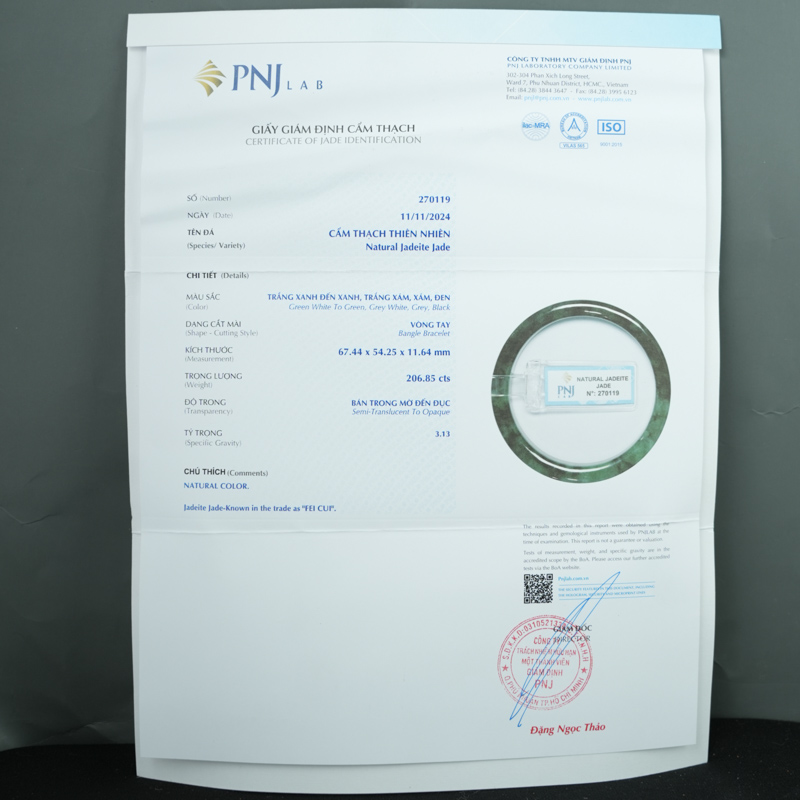 Vòng Ngọc Cẩm Thạch sơn thủy bản vuông ni 54