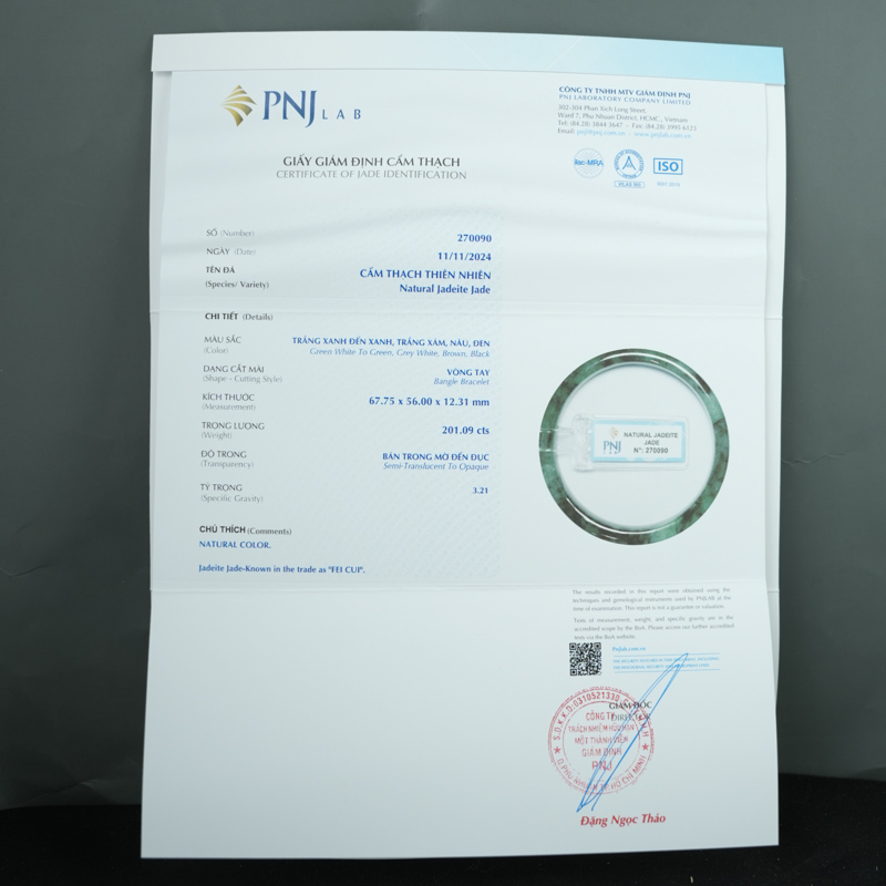 Vòng Ngọc Cẩm Thạch sơn thủy bản vuông ni 55