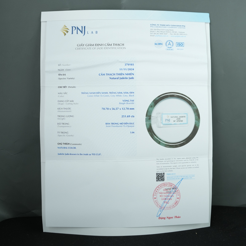 Vòng Ngọc Cẩm Thạch sơn thủy bản vuông ni 56