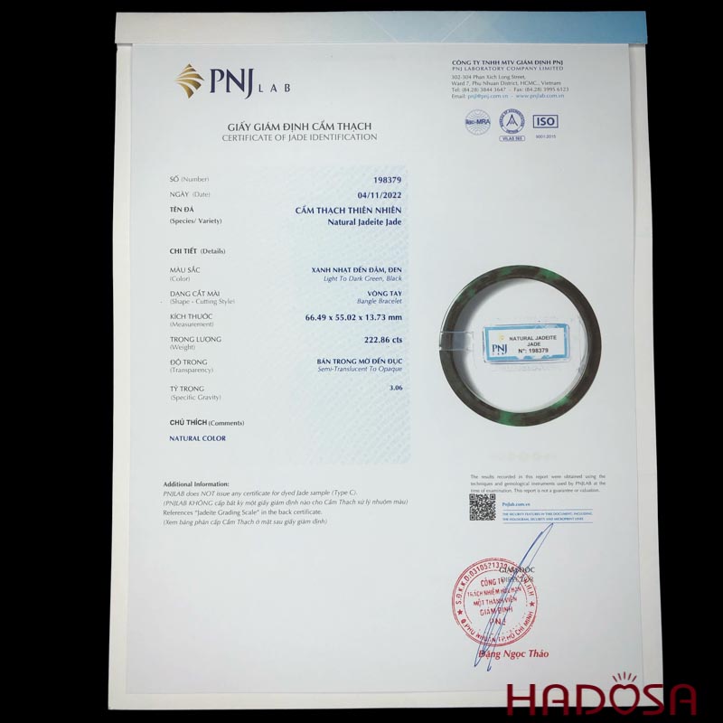 Vòng Ngọc Cẩm Thạch sơn thủy bản vuông ni 54