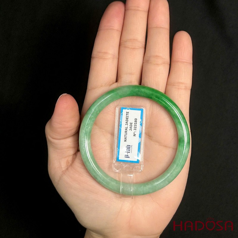 Vòng kiềng Cẩm thạch bản tròn xanh đậu nếp hóa ni 54 | HADOSA